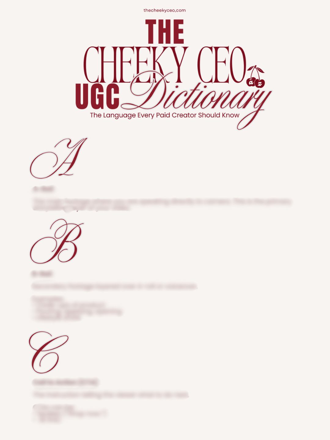 UGC Dictionary preview