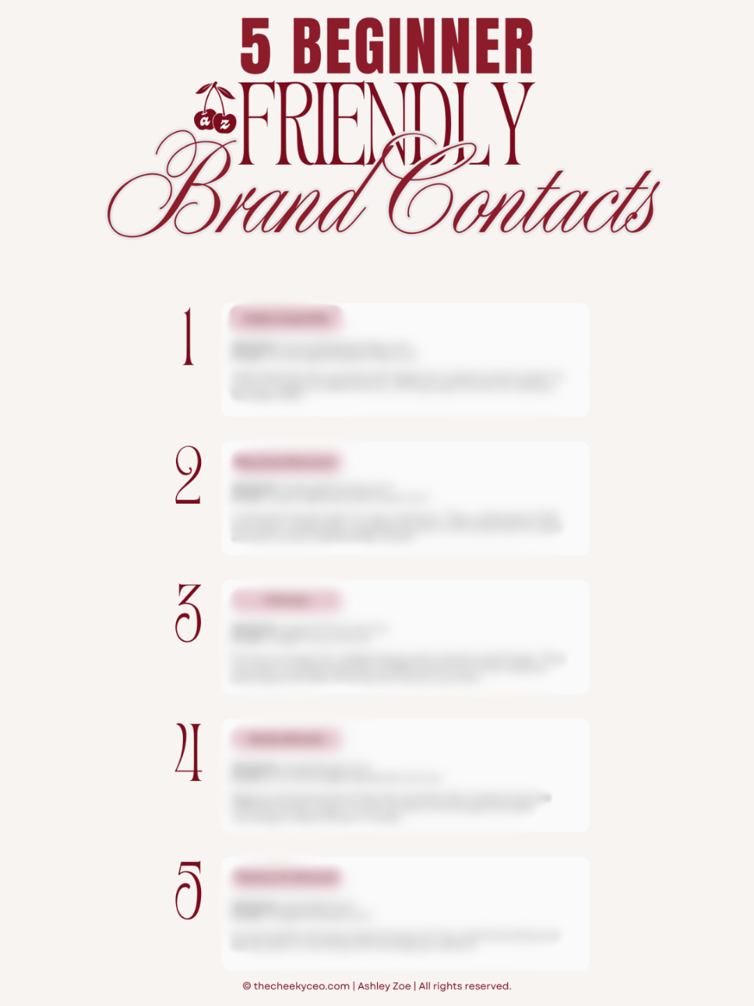 Beginner brand contacts preview