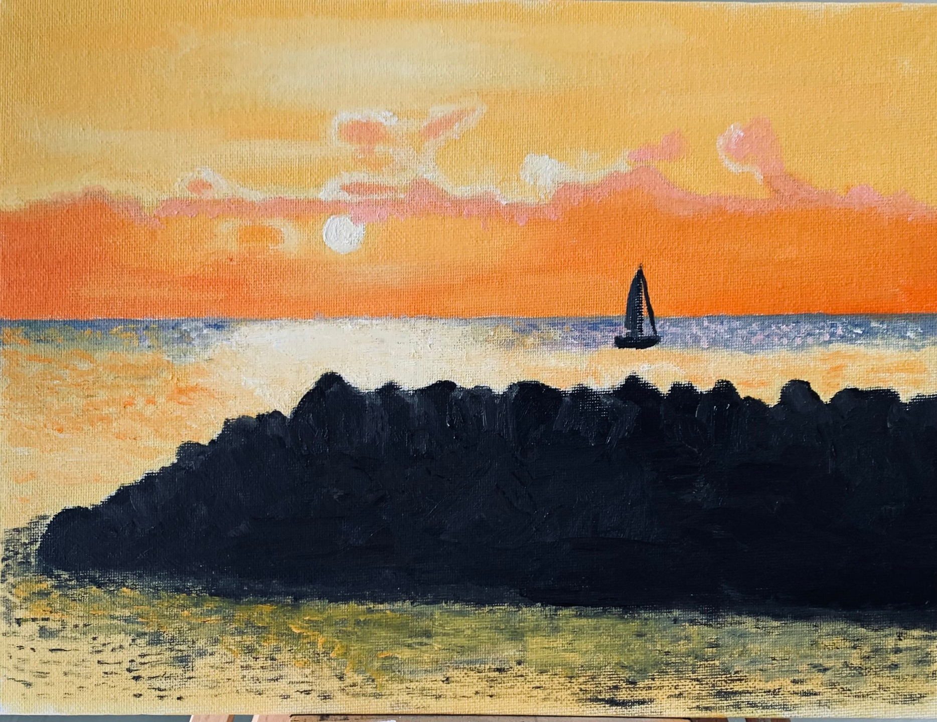 peinture paysage mer exercice debutant