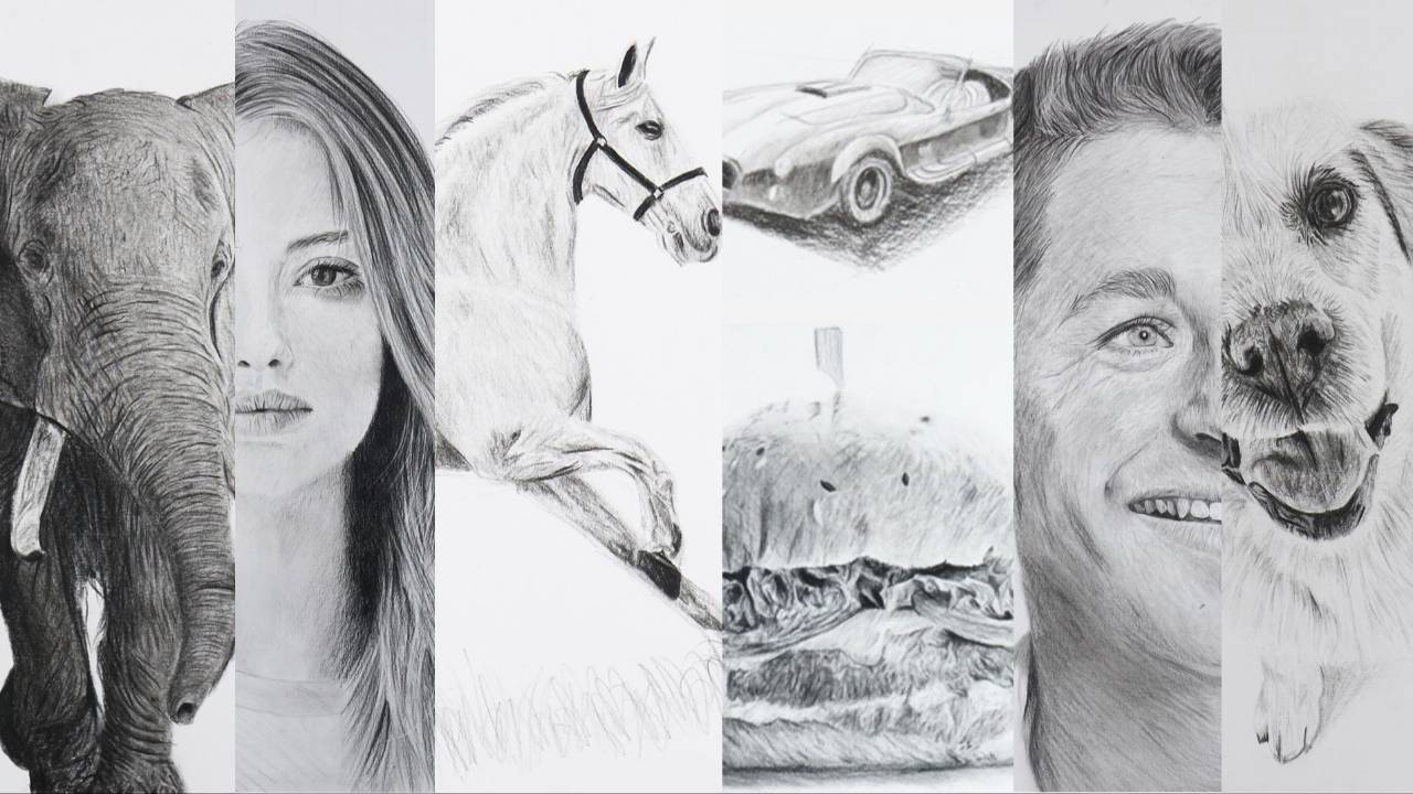 Vue rapprochée d’une démonstration de dessin