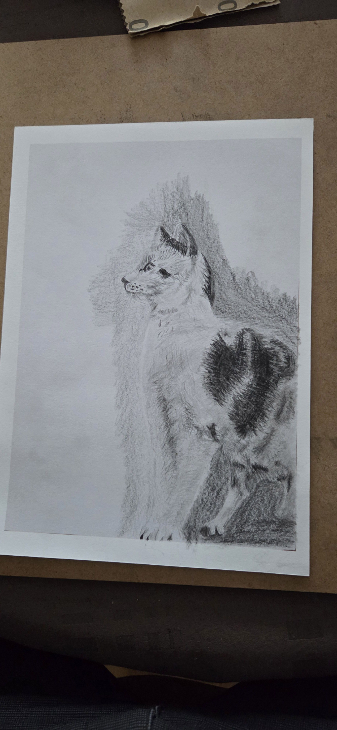 dessin d'une girafe par une étudiante du cours de dessin