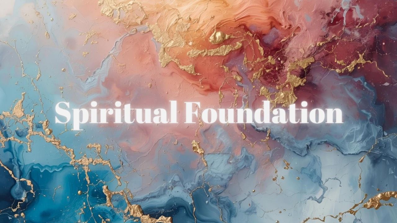 banner with spiritual foundation written on it