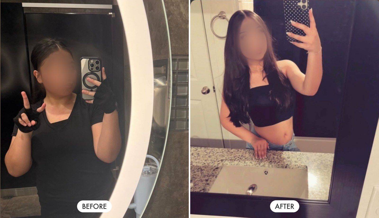 Ari's Fit Challenge participant, before and after