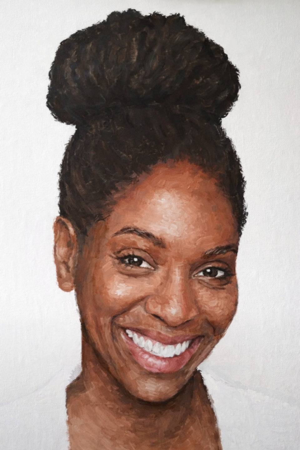 Realistic face painting created in the online oil painting program