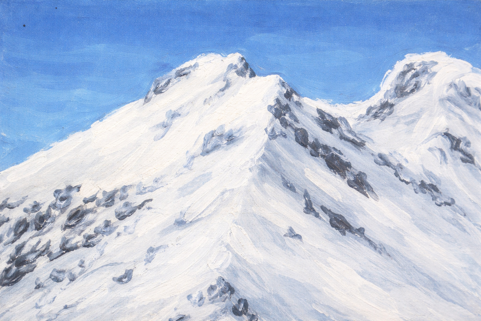 Student artwork showing atmospheric perspective in landscape painting