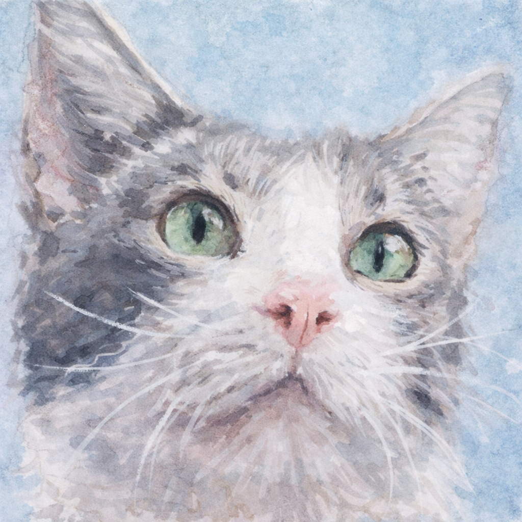 cat oil painting created step by step in the animal painting module
