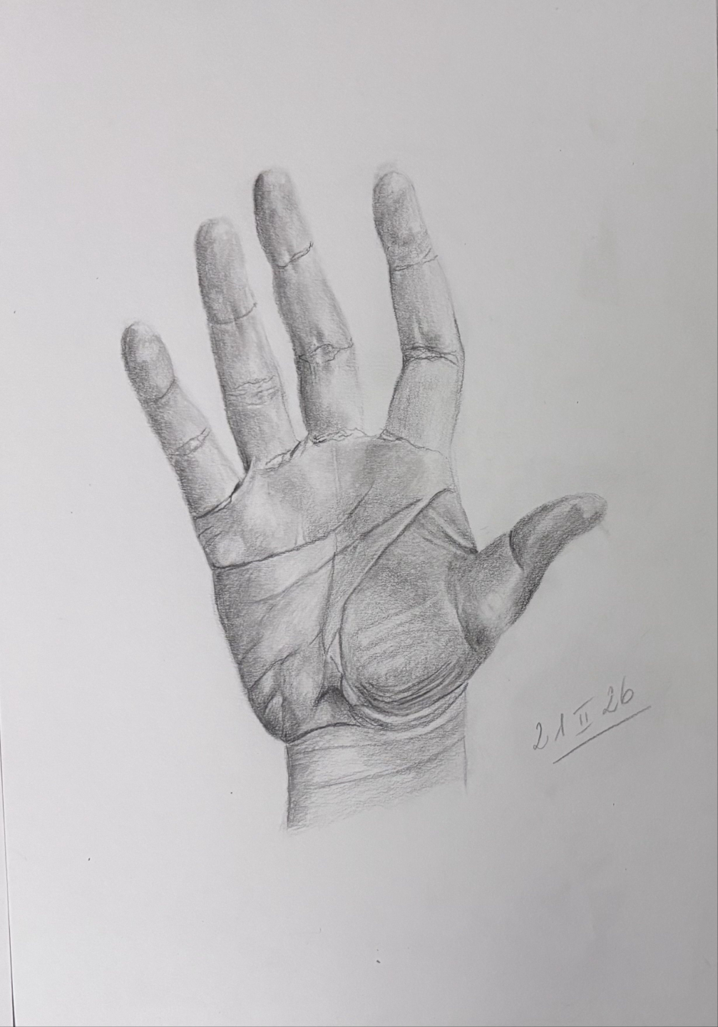 Realistic hand painting created in the online oil painting program