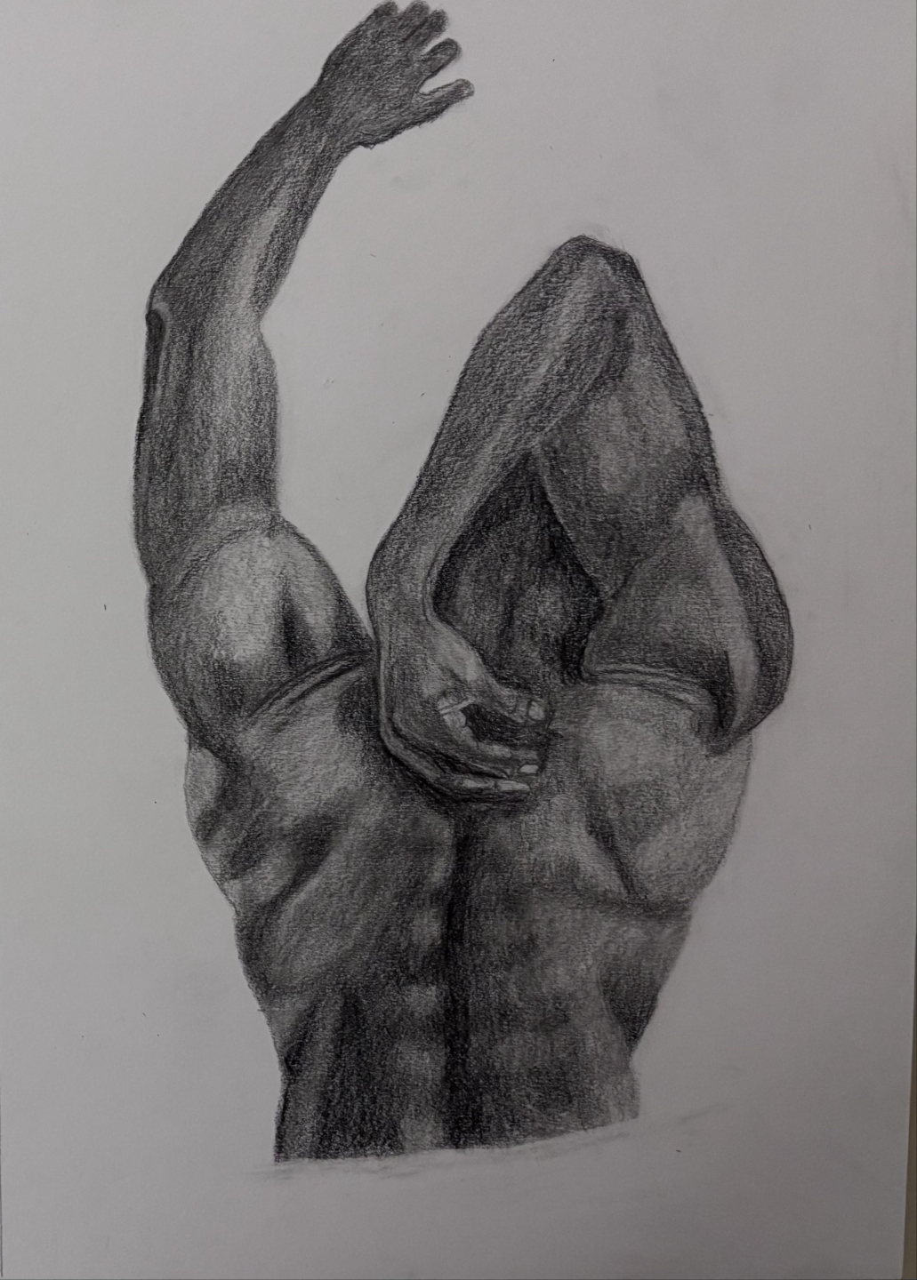 Human body drawing study completed in the portrait and anatomy module