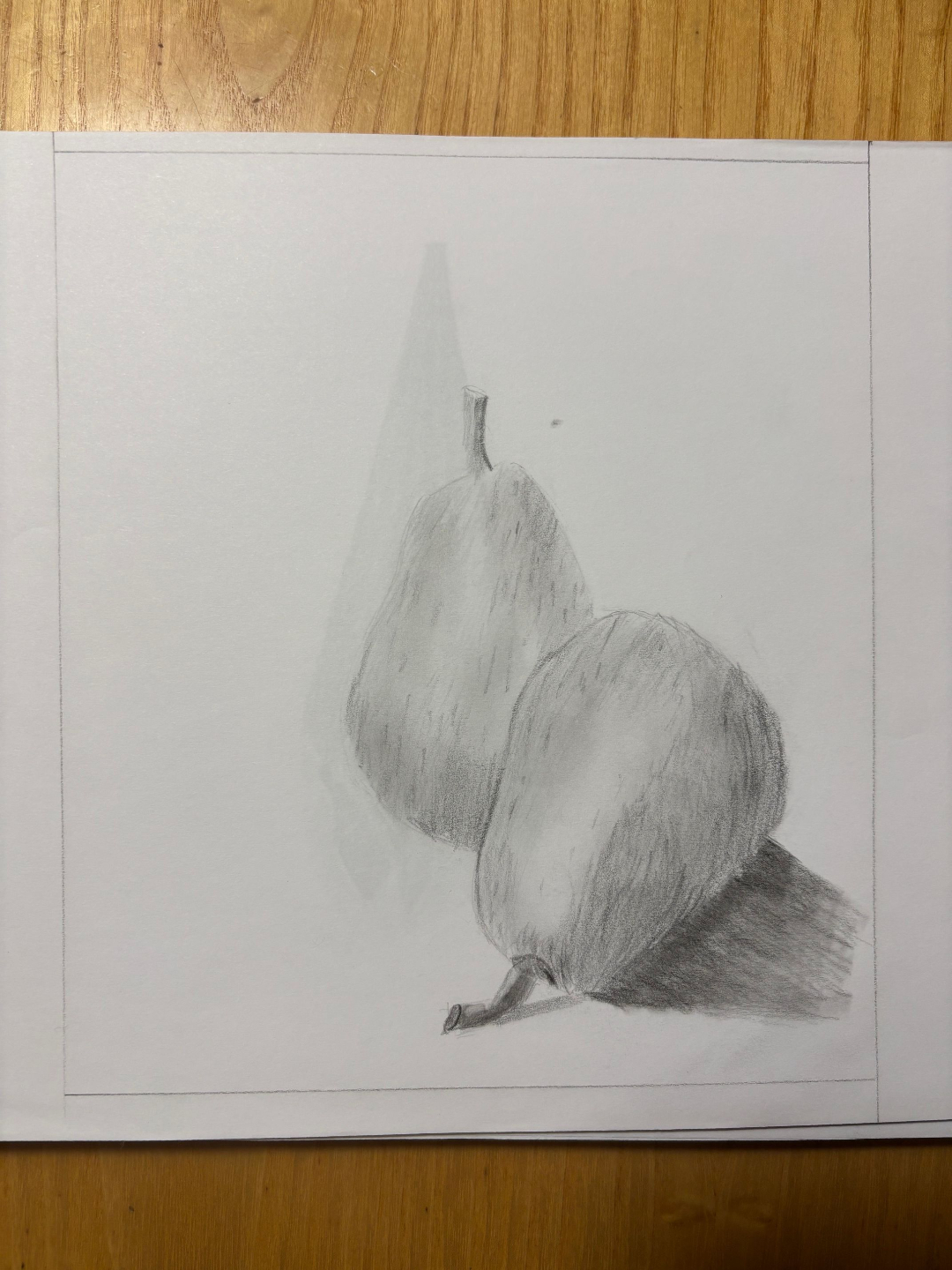 drawing of two pears from the drawing course