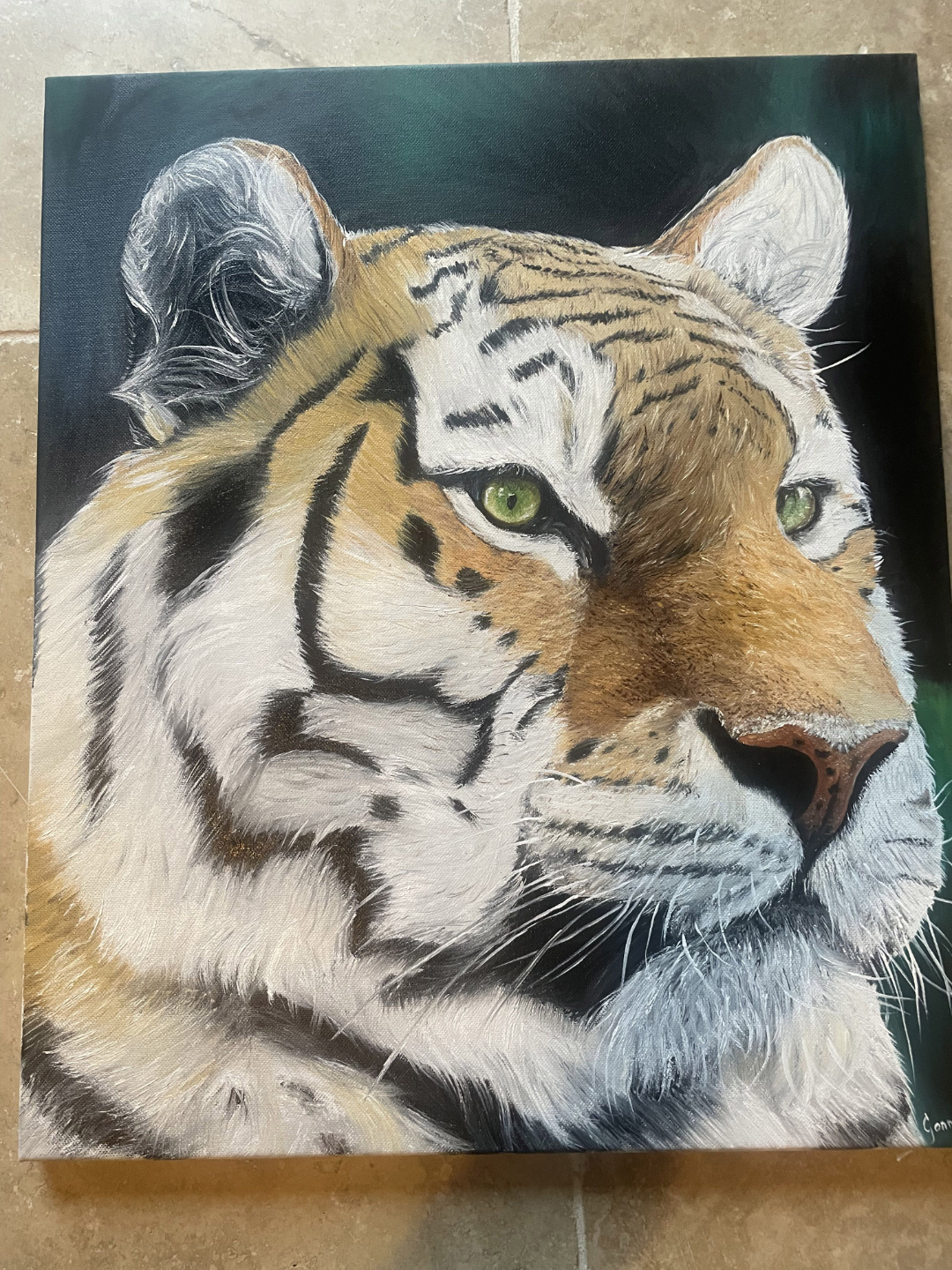 tiger oil painting created step by step in the animal painting module