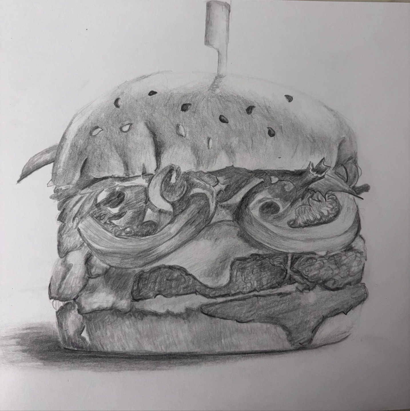 burger drawing from the basics of drawing course