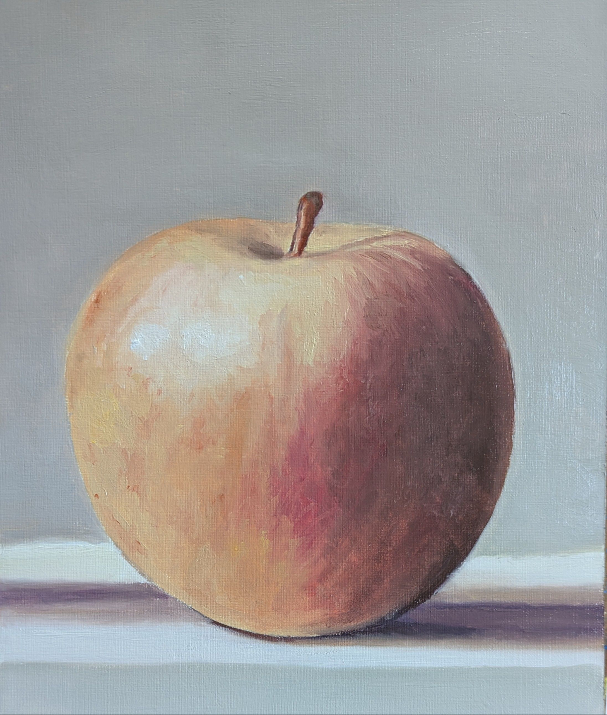 Still life painting project completed step by step by a student