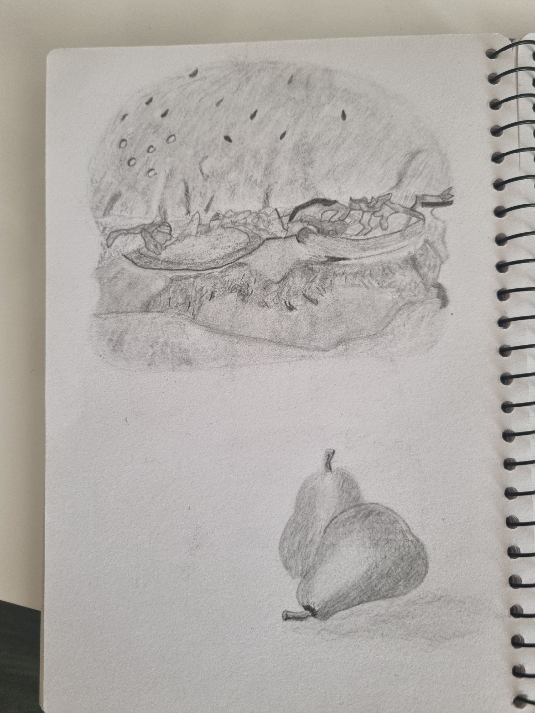 Still life painting project completed step by step by a student