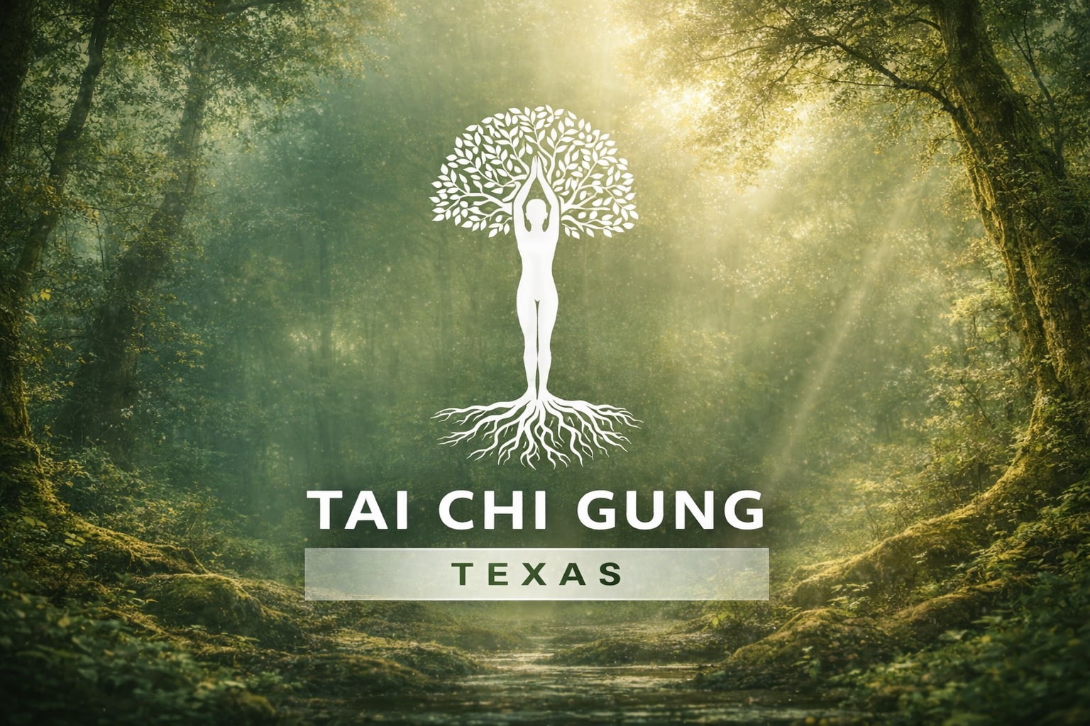 A beautiful Tai Chi Gung logo on a nature background