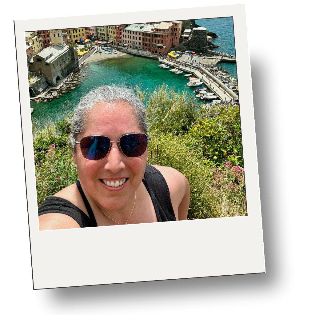 Polaroid, Danielle somewhere...Mediterranean?  