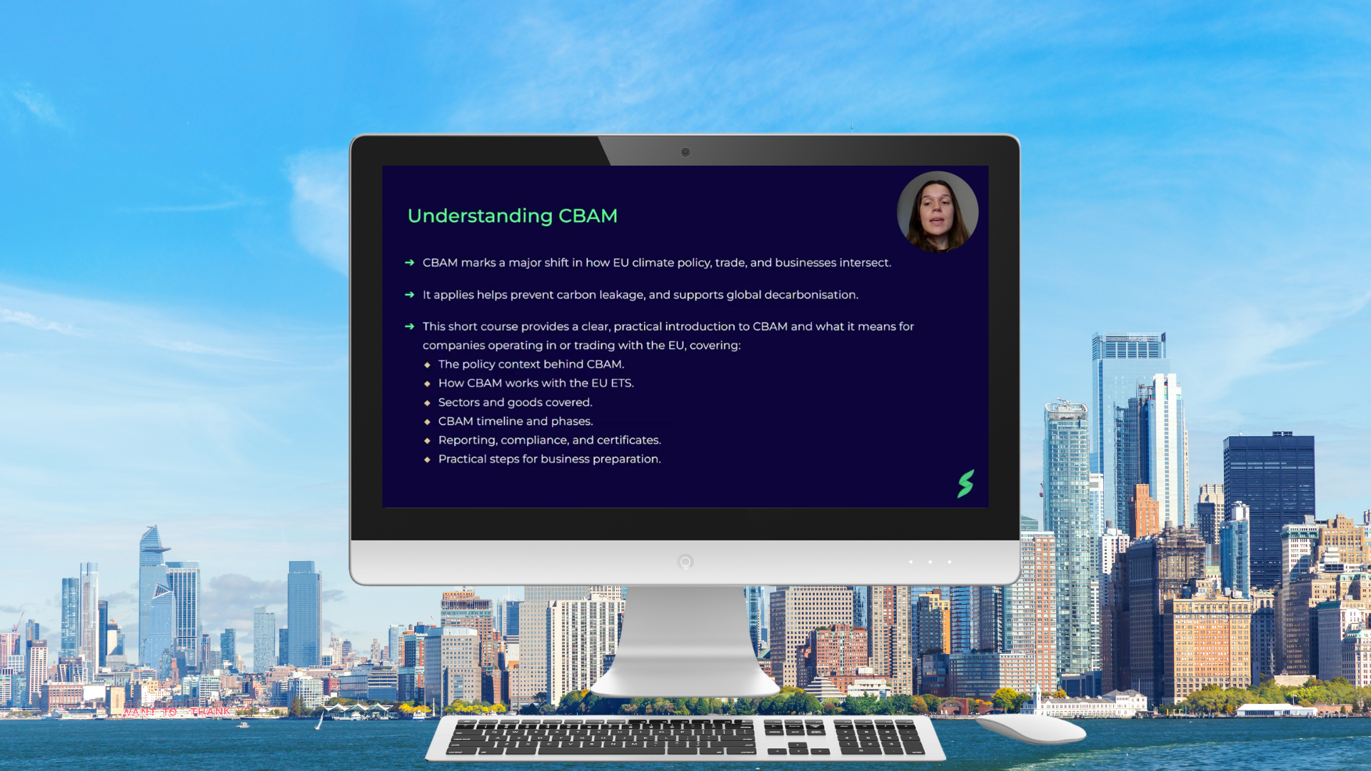 Computer screen displaying a course video on Understanding CBAM