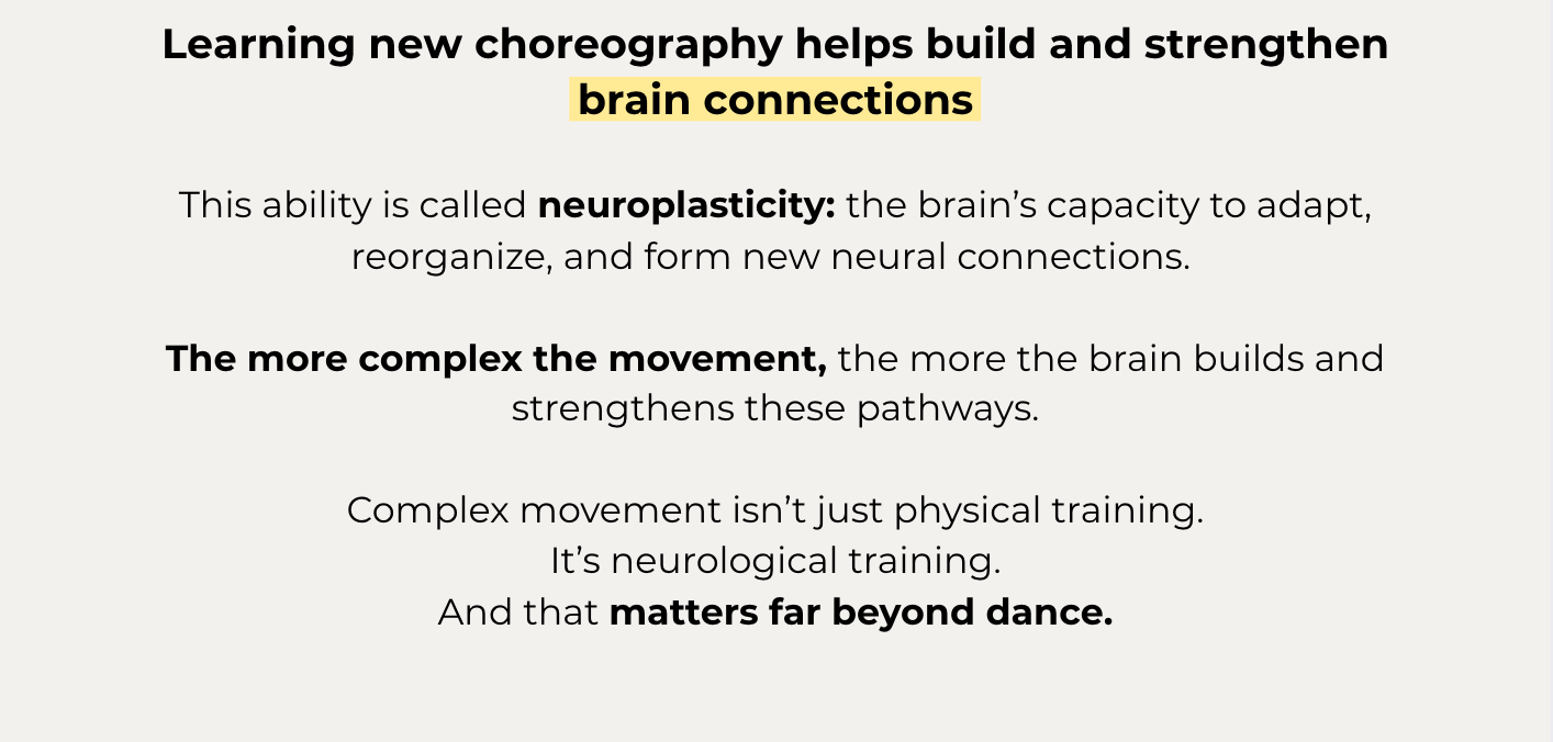Learning new choreography helps build brain connections