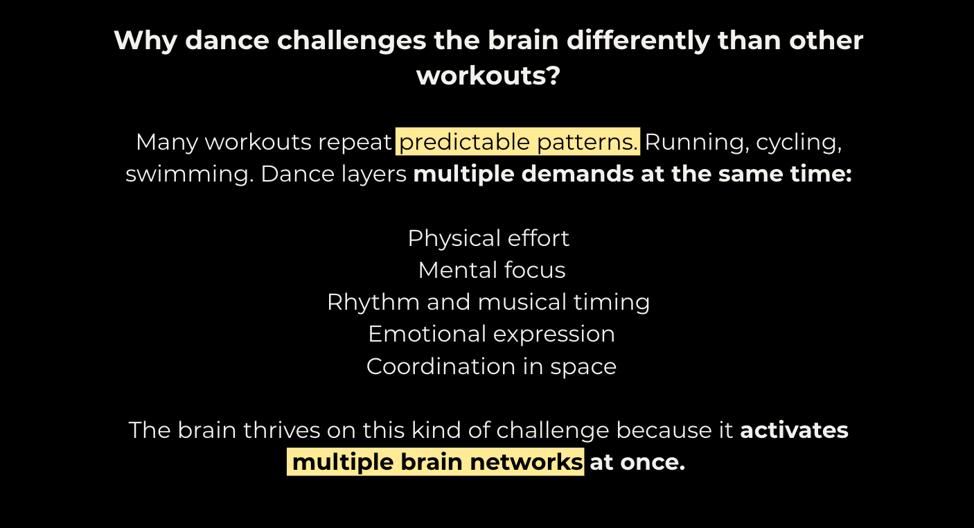 Why dance challenges the brain differently than other workouts