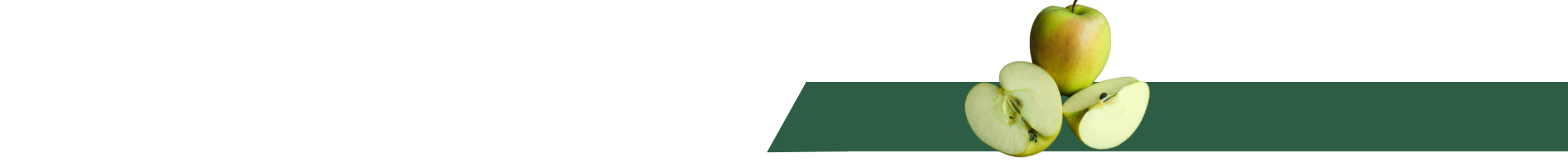 decorative image of a whole apple, a half apple, and an apple quarter