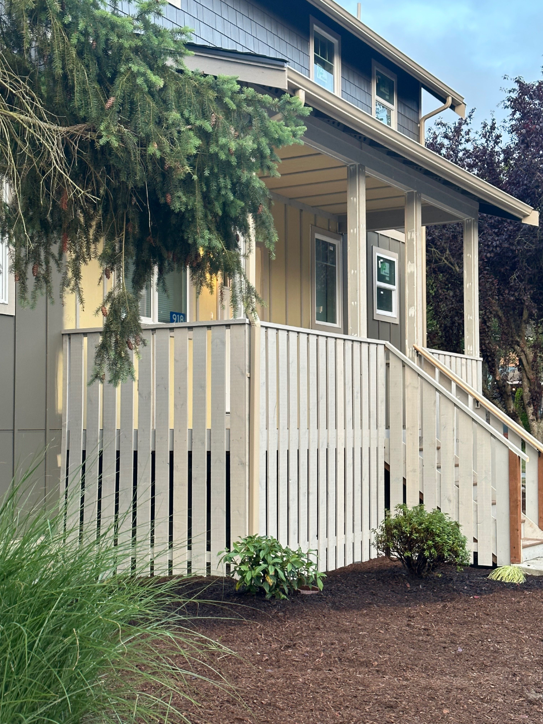Side view of a home porch