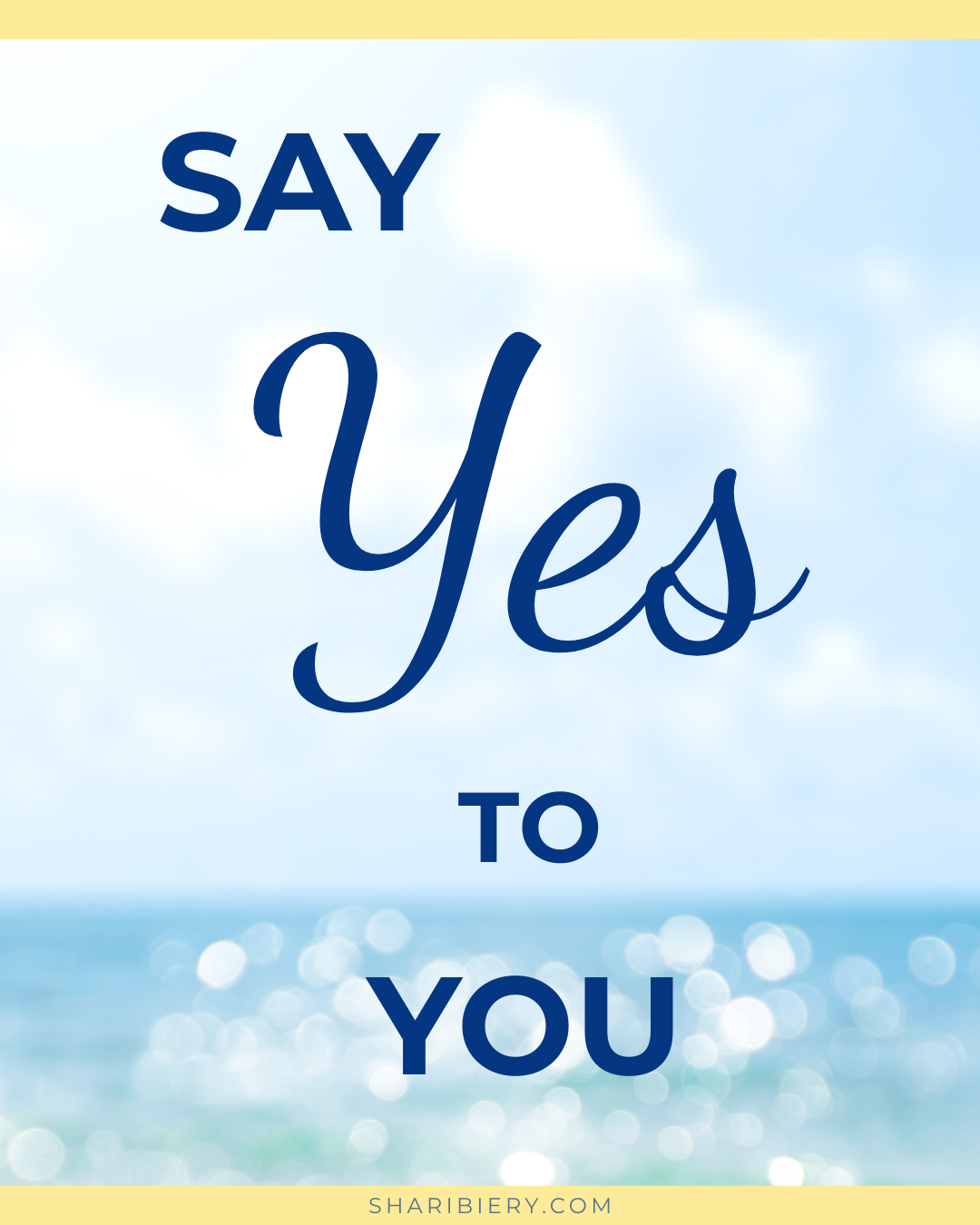 Thank you and welcome to Say Yes to You