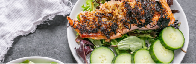 Sauerkraut Crusted Salmon with Greens