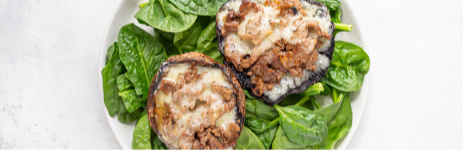 Philly Cheesesteak Stuffed Portobello Mushrooms