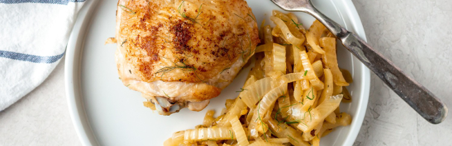 Chicken Thighs with Citrus Braised Fennel