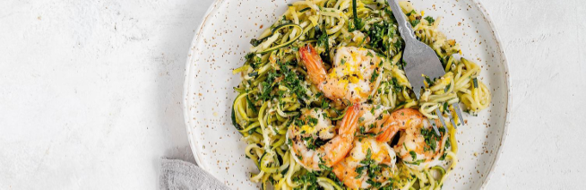 Shrimp Zucchini Noodle Bowl