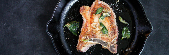 Pan Seared Sage & Garlic Pork Chops