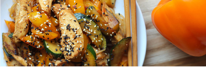 Shiratake Noodle Chicken Stir Fry