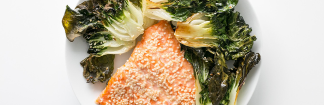 One Pan Sesame Trout & Bok Choy