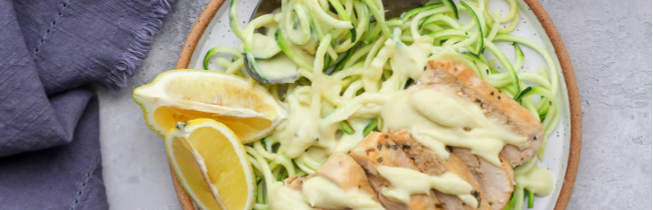 Zucchini Noodles with Cauliflower Alfredo