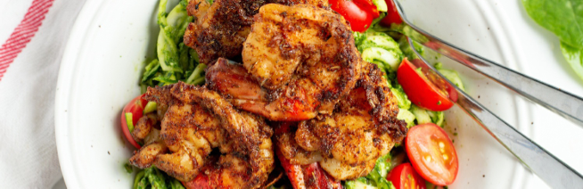 Spicy Shrimp with Pesto Noodles