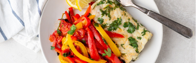Lemon Cilantro Cod with Peppers