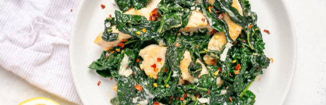 Parmesan Chicken & Kale Skillet