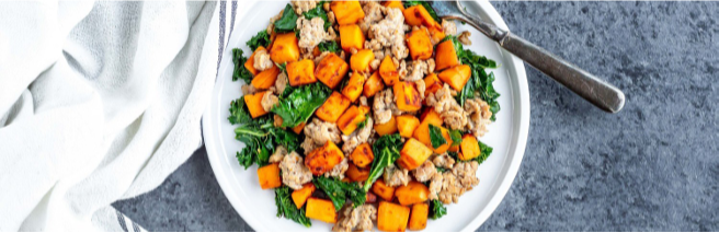 Chicken, Kale & Sweet Potato Skillet