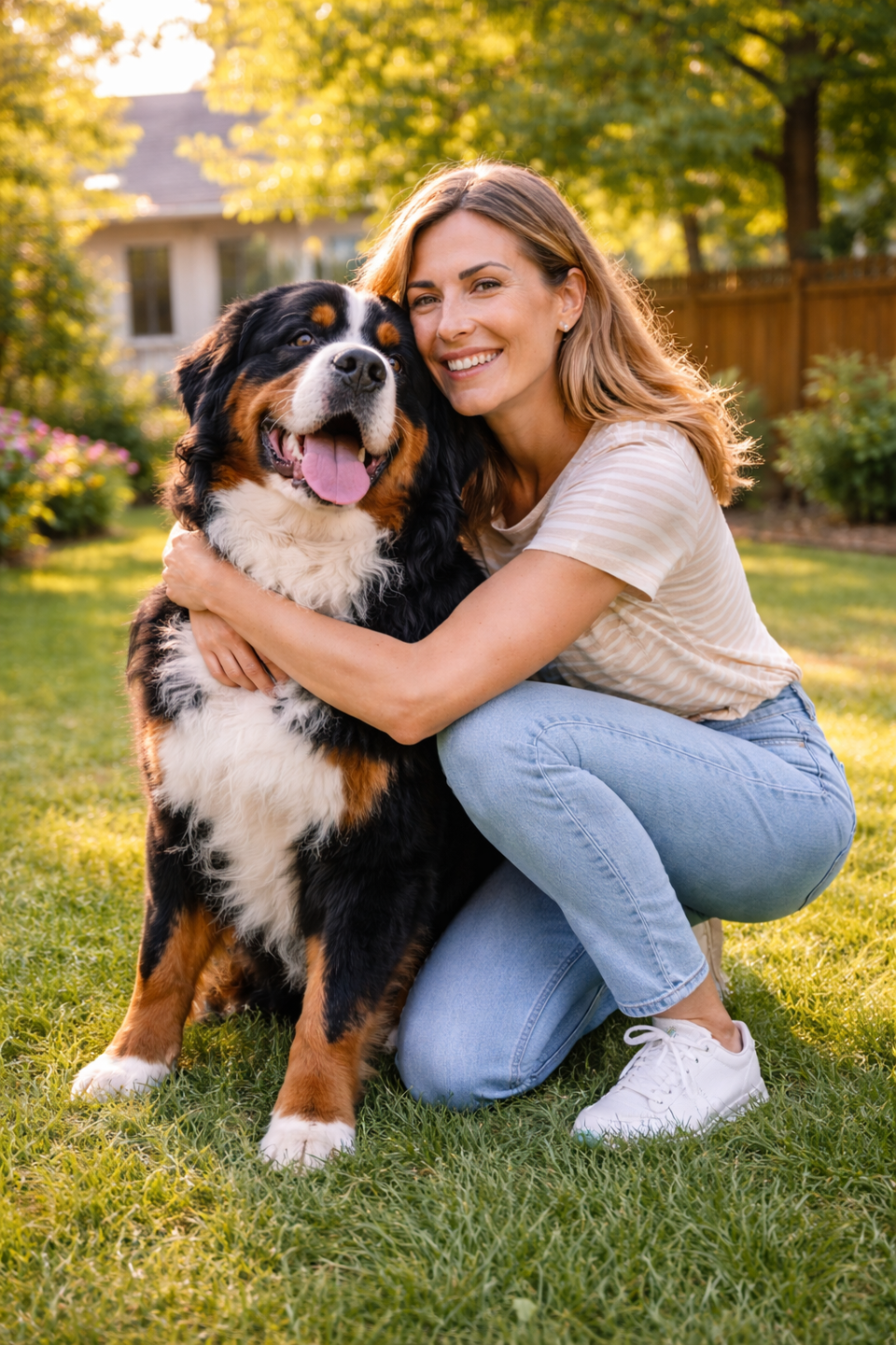 Renee Rhoades with a dog