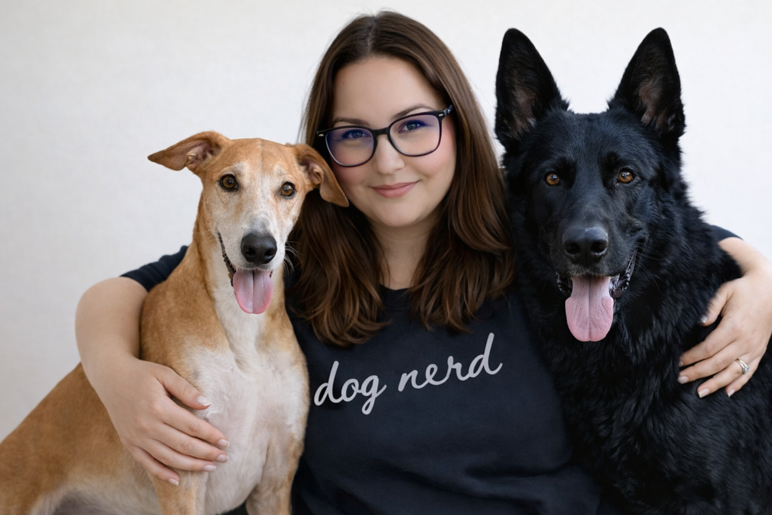 Renee Rhoades with Nero and Lycan
