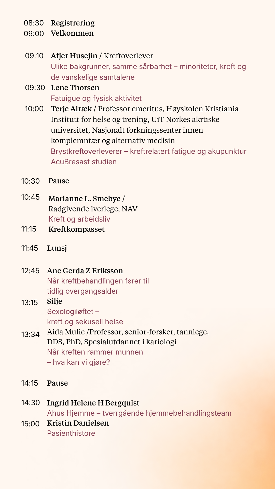 Fagdagen – Program del 2