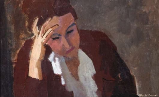 Compositie met rood, geel, zwart, blauw en grijs van Piet Mondriaan