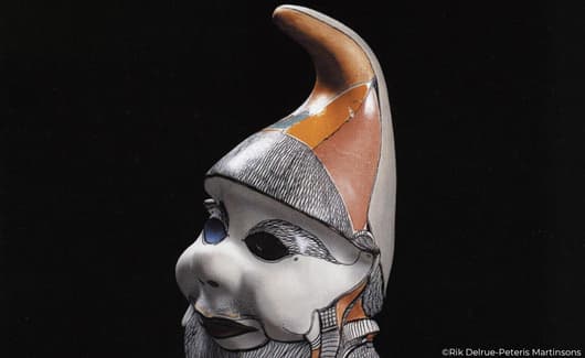 Compositie met rood, geel, zwart, blauw en grijs van Piet Mondriaan