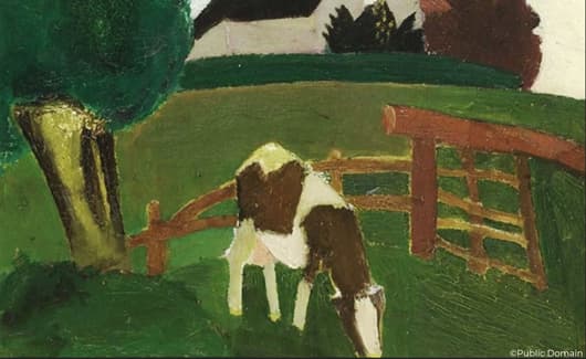 Compositie met rood, geel, zwart, blauw en grijs van Piet Mondriaan