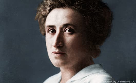 Portretten van Rosa Luxemburg en Karl Liebknecht