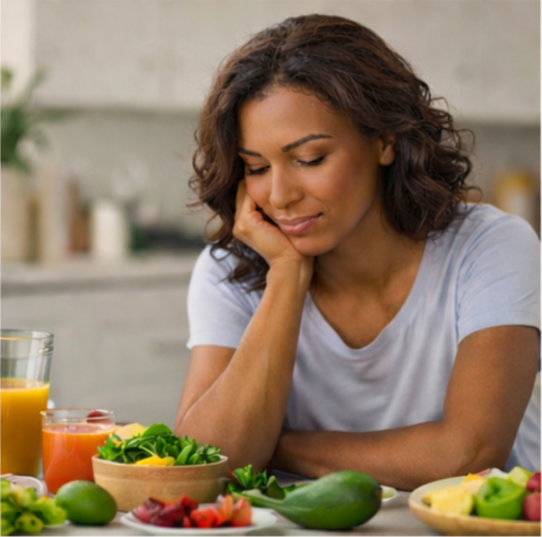 Karin Arigoni in der Natur mit Einkaufstasche
