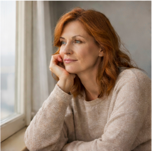 Karin Arigoni in der Natur mit Einkaufstasche