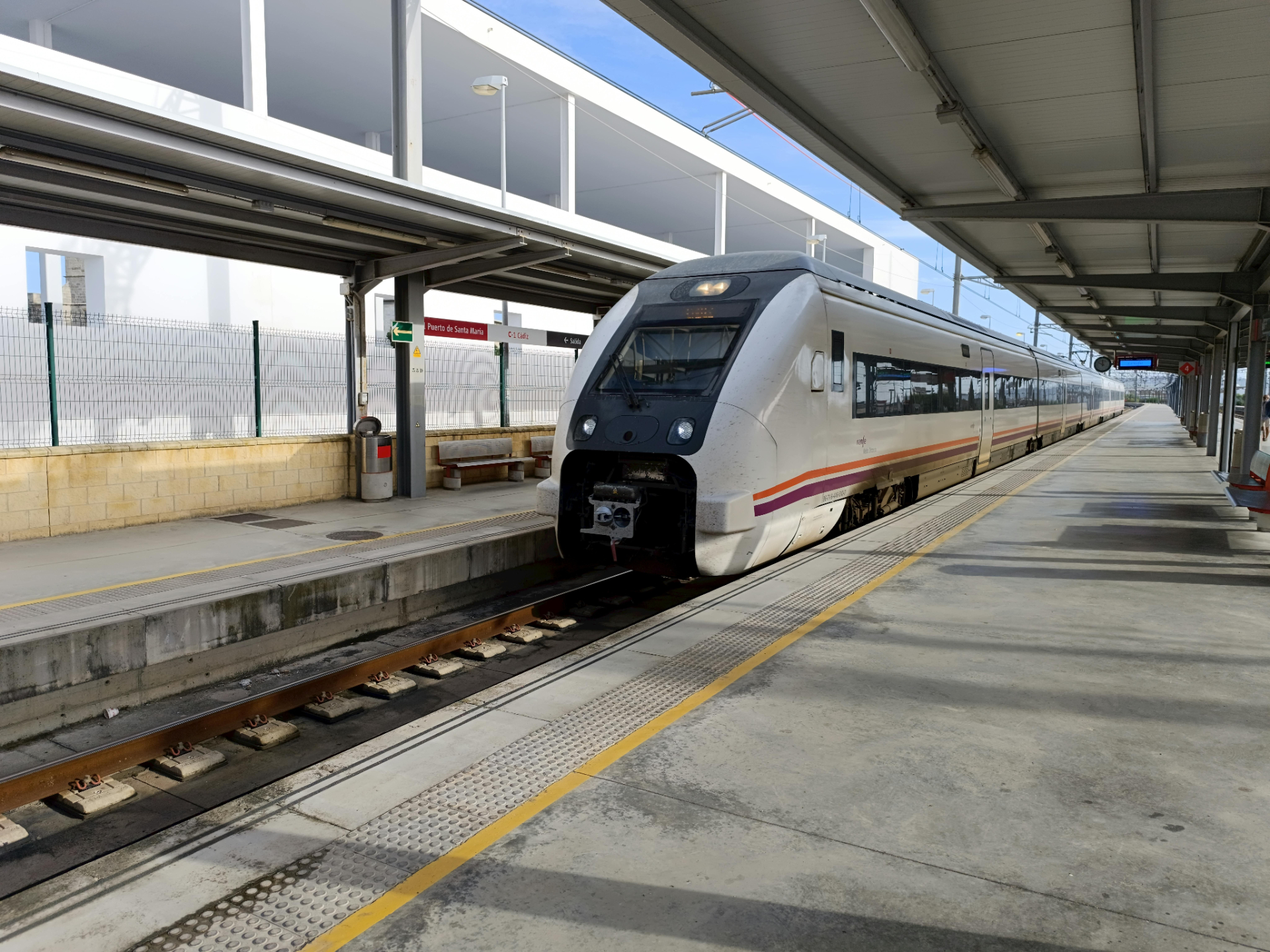 Train coming into station