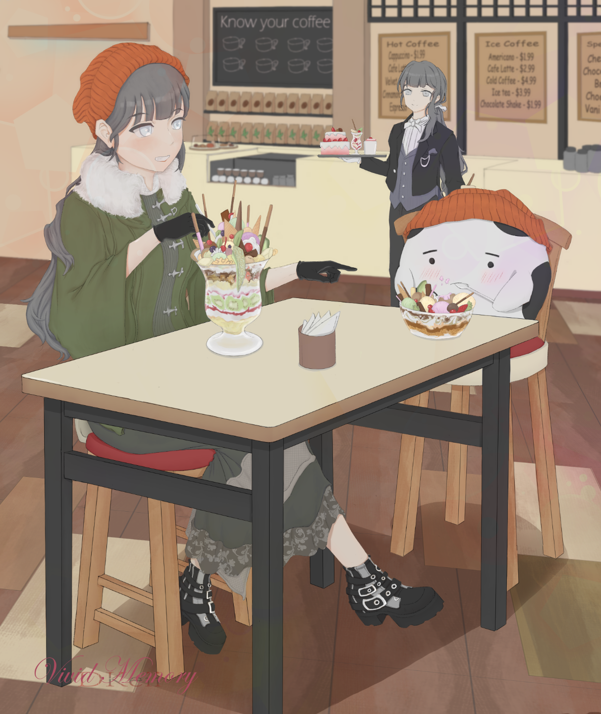 A woman on a cafe date