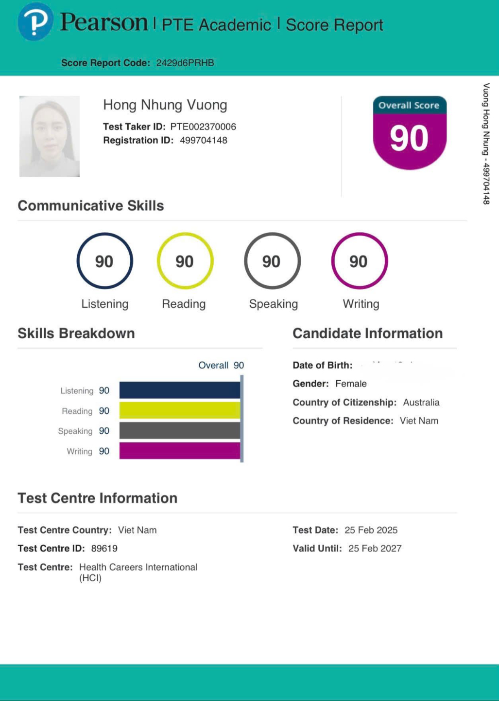 Moni PTE Score 90