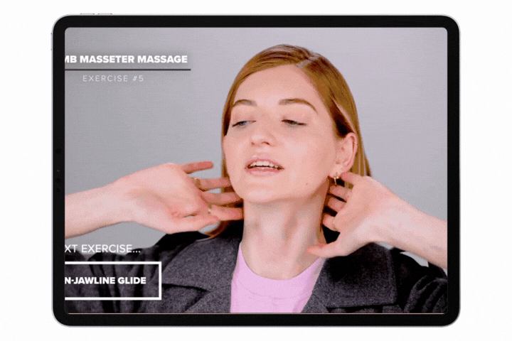 Valeriia showing massage techniques on the neck